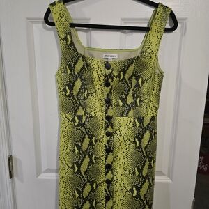 Wild Honey Lime and Black Snakeskin Dress